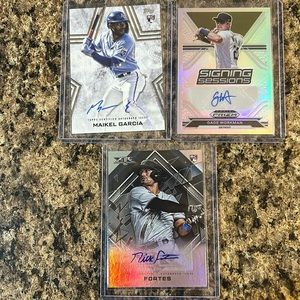 Markel Garcia (topps)Nick Fortes(topps) Gage Workman (prizm) autographed cards.